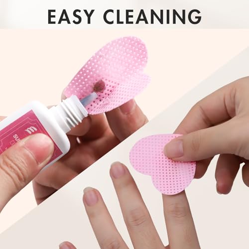Embagol Eyelash Extension Glue Wipes 200 PCS Lint Free Nail Wipes Non-Woven Fabric Lash Glue Nail Polish Remover for Lash Extension Supplies (Pink)