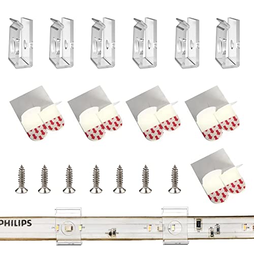 Ctsgc Hue Led Strip Light Clips,Light Hooks For Party Release Cable & Fairy Lights Easily.perfect 14-15Mm Width Brackets Indoor Outdoor. (60-Clips, 66-Strips,60-Screws) #TOP1