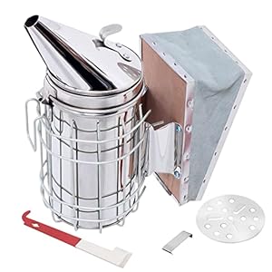 Bee Hive Smoker Stainless Steel Beekeeper Tool Kit with Heat Shield 2 Type Hive Tools Beekeeping Equipment
