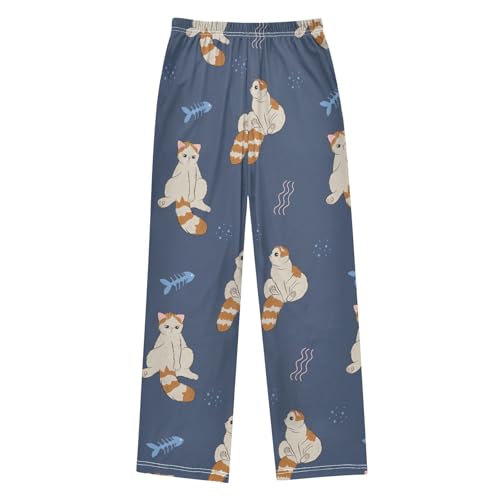 Persian Cat Boys Pants Boys Athletic Pants Long Pant for Boy with Pockets Wide-Leg Size 6-14Y2