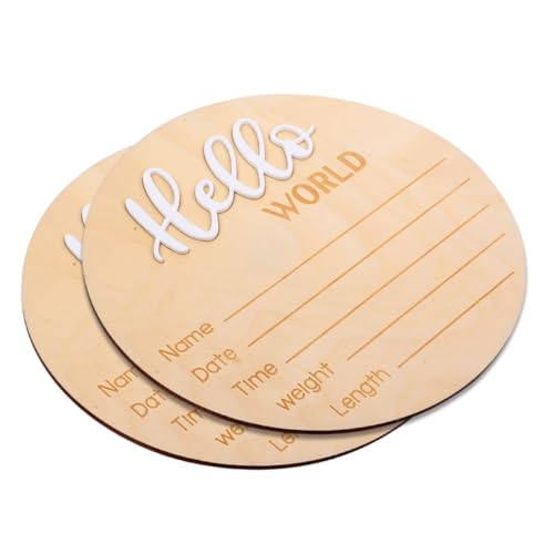 HAPINARY Baby Name Sign Set Newborn Birth Announcement Custom Hospital Sign Wood Round Photo Prop