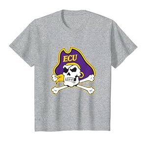 Kids East Carolina Pirates Icon Officially Licensed Youth Gray T-Shirt