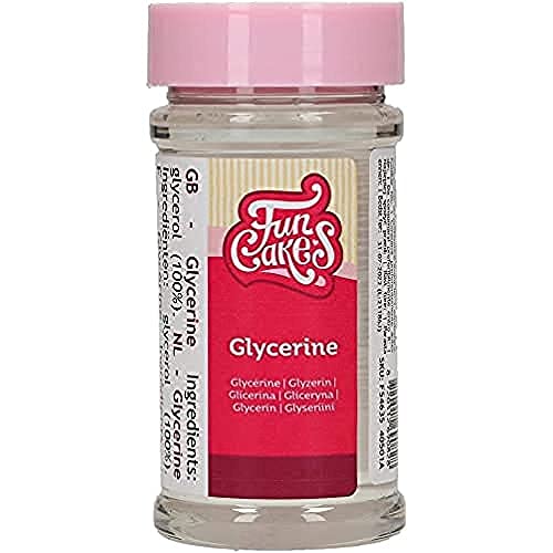 FunCakes Glycerin: Hält den Kuchen länger frisch, verbessert die Textur des hausgemachten Fondants, verhindert Kristallisation, 120 g.