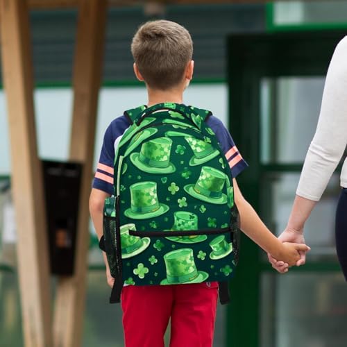 Sac à dos 2 pièces chapeau vert avec trousse pour étudiants