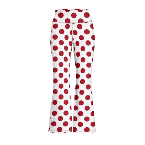 Polka Dots Flare Leggings for Girls Fall Soft Stretchy Bell Bottom Yoga Pants Spring Casual Comfy Workout Pants