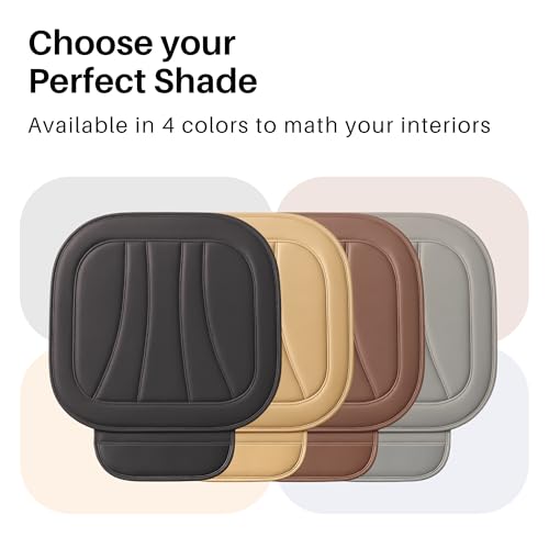 Image of Padded Car Seat Covers Full Set with Storage Organizer, Anti Slip Car Seat Cushions Protector Mat Set, Breathable Leather Pillow Cover for Cars, Accessories for Driver, Passenger & Rear Seats (Black)