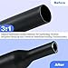 KACODIO 3:1 Heat Shrink Tubing – 1/2 Inch (12.7mm) Dual Wall Adhesive Lined Marine Grade Heat Shrink Tube, Waterproof Wire Insulation Wrap for Automotive, Home, and Industrial Electrical-10FT, Black