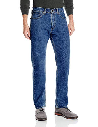 Levi Strauss Signature Men's Regular Fit Flex Jeans, Medium Indigo, 42x30