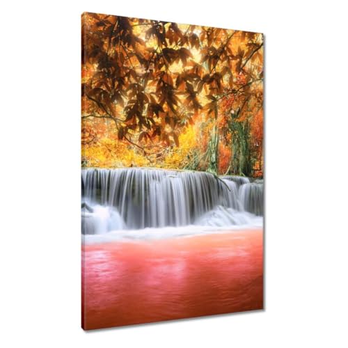 Toile cascade d'automne 60 x 90 cm : invitez la poésie