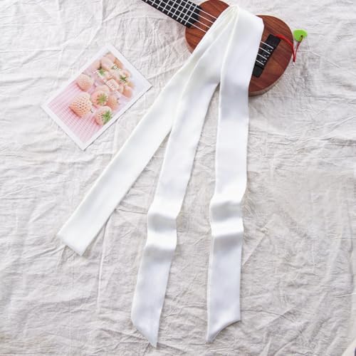 Stylish Solid Color Ribbon Scarf Soft Long Skinny Satin Belt Neck Scarf for Women2