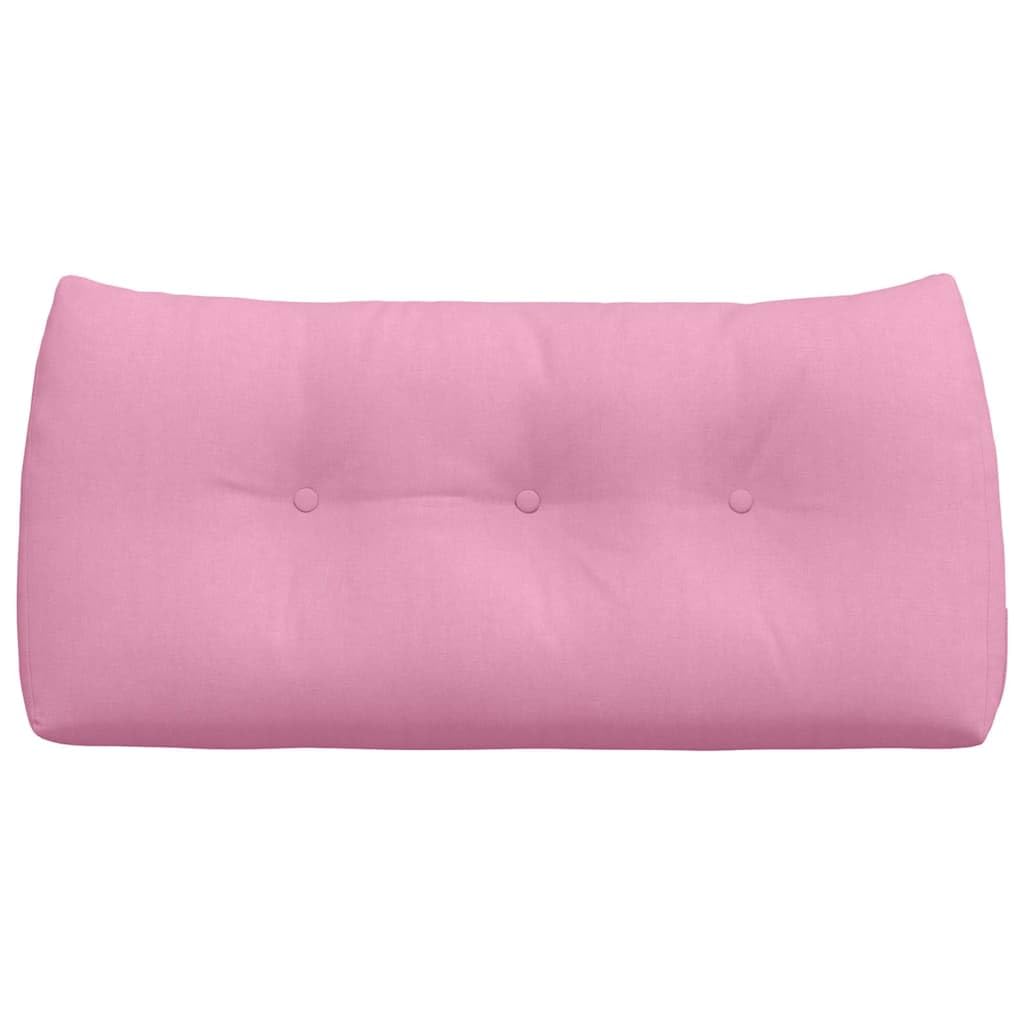 Rücken Kissen Rosa 100x24x50 cm Samt-Optik - Ergonomisches Lesekissen mit Knöpfen und Abnehmbarem Bezug - Großes Rückenkissen für Bett, Sofa und Home Office