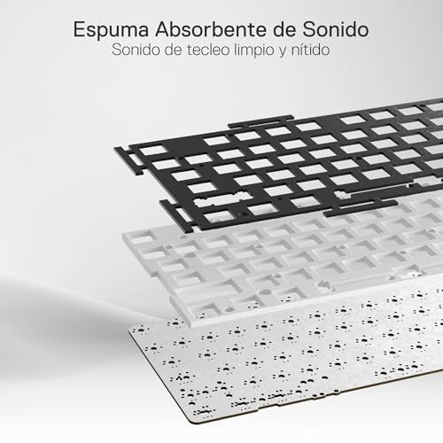 K668 RGB Tastiera Gaming Meccanica Cablata 105+4 tasti, Interruttori rossi, Presa Hot-Swappable, Schiume Assorbenti, 2 Set Tasti misti, Layout QWERTY Spagnolo - Tastiera gaming - Immagine 2