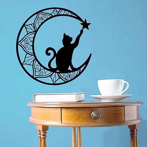 LIKEUDO Cat On The Moon Wall Art Cover