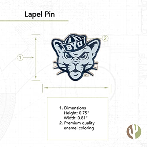Image of Desert Cactus Brigham Young University Lapel Pin BYU Cougars Made of Metal for Formal Wear, Bag and Hat Jewelry, and Tie Tack (Pin A)