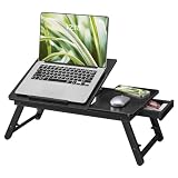 SONGMICS Table de Lit pour Ordinateur Portable, Support en Bambou et MDF...
