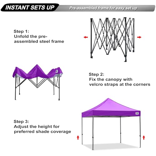 Image of ABCCANOPY Patio Pop Up Canopy Tent 8x8 Commercial-Series (Purple)