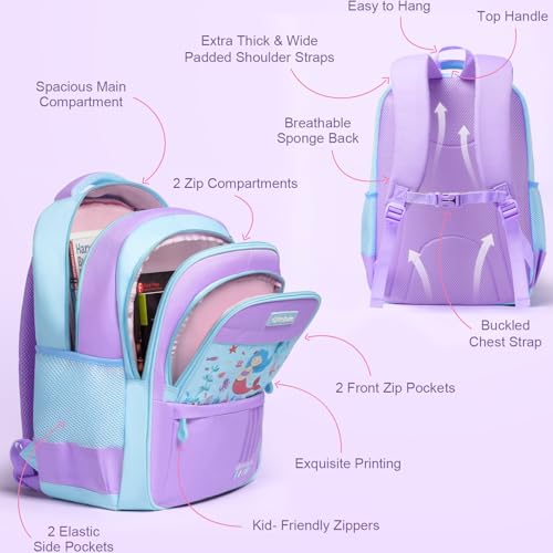 Fimibuke Kids Backpack for School Boys - 3 PCS Waterproof Teen Boy Backpack with Lunch Box & Pencil Pouch, School Bag Bookbag Daypack for Kindergarten Elementary Middle School, Age 5+(Monster Trucks)3