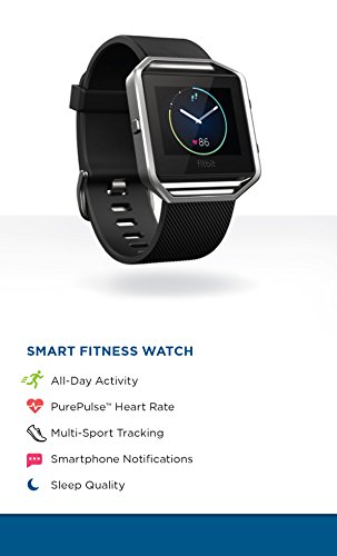 Fitbit Blaze - Reloj inteligente para actividad física, unisex, color negro y plata, talla L