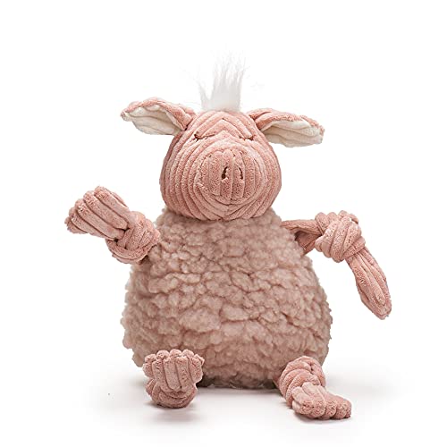 HuggleHounds Knottie Plush Dog Toy - Dog Stuffed Animal Toy, Puppy Toys, Squeaky Dog Toy for Small, Medium & Large Dogs, Soft Fleece, Durable Plush to Keep Them Busy - Penelope Pig, Large -  10035