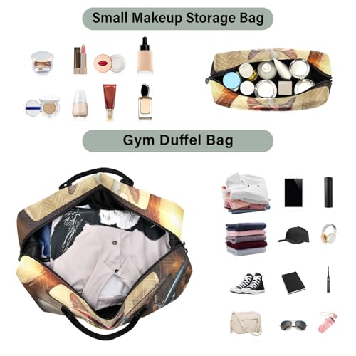 Weekender Bags for Women,Foldable Driver Cat Travel Duffel Bag with Trolley Sleeve Travel Tote Gym Bag with Toiletry Bag4