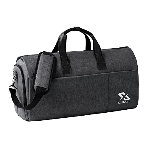 Convertible Garment Bag for travel,Carry on Garment Duffle Bag with Shoe Compartment, Detachable Shoulder Strap - 2 in 1 Suit Bags Suit Travel Bags for Men Women (Black)
