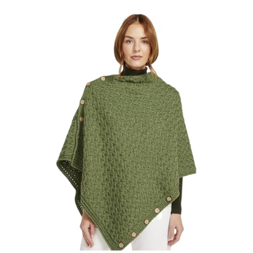 Supersoft Merino Wool Buttoned Irish Cape/Poncho
