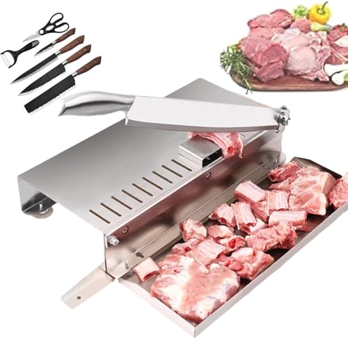 DMBBSAPBSH Cortadora de Fiambre, Cortafiambres Eléctrico, Cortadora de Carne Manual y Cuchillas con Banco de Trabajo Enorme, picadora multifunción for Picar Pescado, maíz y Hierbas