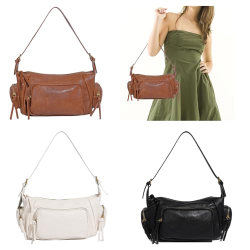 Sac à bandoulière multi-poches en cuir PU avec grands rangements - 2