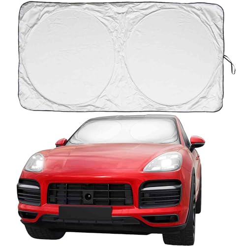 Parasole Auto Pieghevole Con Occhi Divertenti | 150x70 Cm – Protezione Solare Riflettente Con Fissaggio Allo Specchietto