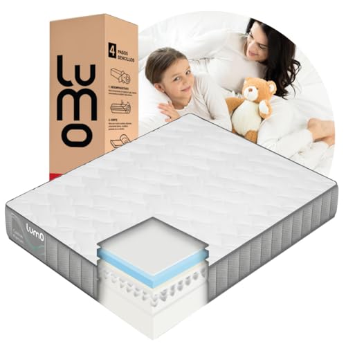 La mejor selección de Colchon king los preferidos por los clientes. 47 LUMO HOME Colchones Premium de Memory Foam Brinda Frescura al Dormir Anti Ácaros de Grosor Transpirable e Hipoalergénico Blanco (25 cm, King Size)