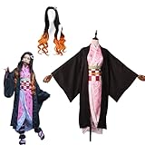 [YAYANA]竈門 禰豆子コスプレ 衣装『ウイッグ付き』胡蝶 しのぶ 蟲柱 （こちょう しのぶ）コスプレ 制服 仮装 同人服 コスチューム ステージ服 フルセット漫遊展 萌えグッズ クリスマス ハロウィーン 人気キャラ 舞台装 部活 (竈門 禰豆子セット『ウイッグ付き』,M)
