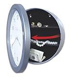 Trademark Tools Silver Wall Clock with Hidden Safe, 10-Inch by 10-Inch