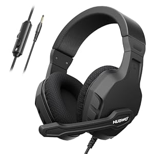 NUBWO U3 3.5mm Gaming Headset for PC, PS4, PS5, Laptop, Xbox One, Mac, iPad, NS Games, Computer Game Gamer Over Ear Flexible Microphone Volume Control with Mic – Black