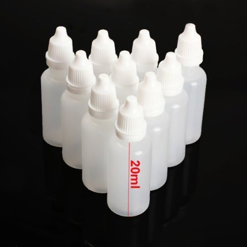 Wowlife Clear 5ml/10ml/8ml/15ml/20ml/30ml/50ml White Plastic Empty Squeezable Dropper Bottles 50 Pcs Eye Liquid Dropper with Caps (20ml) - Image 3