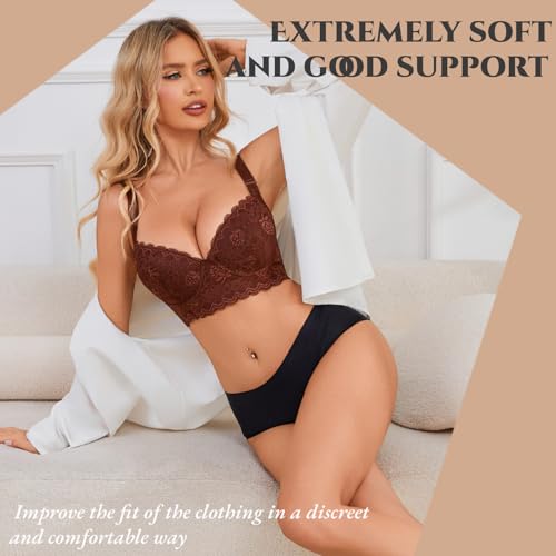 Image of Push Up Bras for Women Lace Underwire Add One Cup Bra with Support Smoothing Bra(34B-46DD)