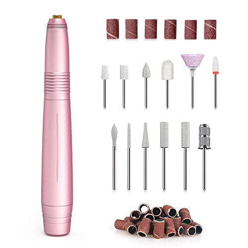 Nail Drill, Willike Electric Nail File, Portable Manicure Tool Kit for Acrylic, Gel Nails, Pedicure Exfoliating, Sandering, Polishing, 12 Alternative Nail Tools with 56 Sanding Bands for Home & Salon