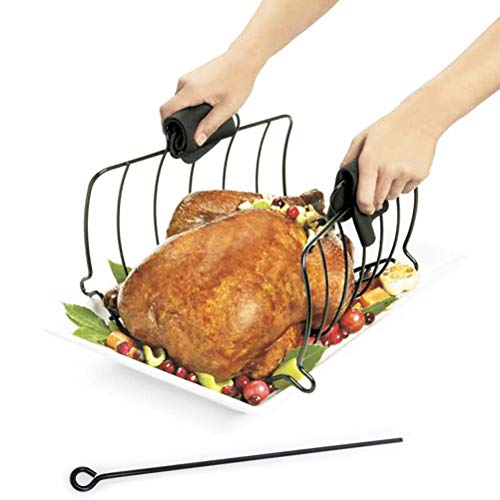Koowaa Outdoor Detachable Barbecue Grill Portable Turkey Restaurant Camping Rib Rack Roasting Stand Non Stick Lamb Steak Grill