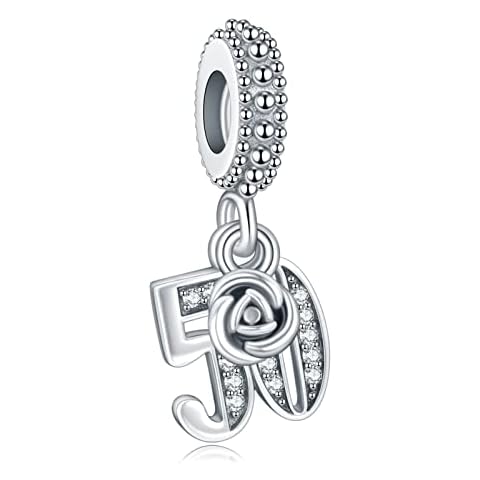 LaMenars 16,30,50 Bedeutungsvolle Zahl Geburtstagsanhänger für Armbänder 925 Sterling Silber Anhänger Beads Fit Halskette Baumeln Charm Jubiläum Muttertag Geburtstagsgeschenk Cover