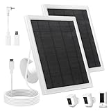 Ring Solar Panel,8W Ring Solar Charger Compatible with Stick Up Camera & Pro, Spotlight Plus & Pro, Stick Up, Spotlight Cam Battery,9.35ft Long Cable with USB-C for Outdoor Cameras (White 2 Pack)