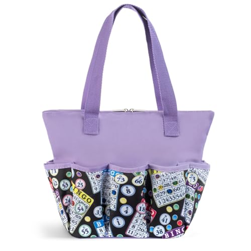 Bolso Tote Clásico para Bingo con 10 Bolsillos y Cierre miniatura 1