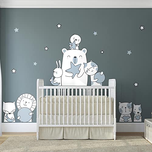 Children's Wall Stickers - Baby Room Decoration - Children's Bedroom Wall Sticker - Animal Friends of The Stars - H90 x L60 cm - Image 2