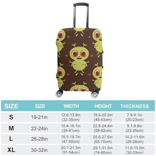 Cartoon Green Alien Luggage Cover, Washable Elastic Suitcase Cover Protector Fit 18-32 Inch Luggage2