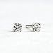 Tiny Birthstone Gemstone Post Stud Earrings in Sterling Silver | Multiple Color Choices & Sizes | Birthday Earrings for Women (3mm, April | Clear CZ)