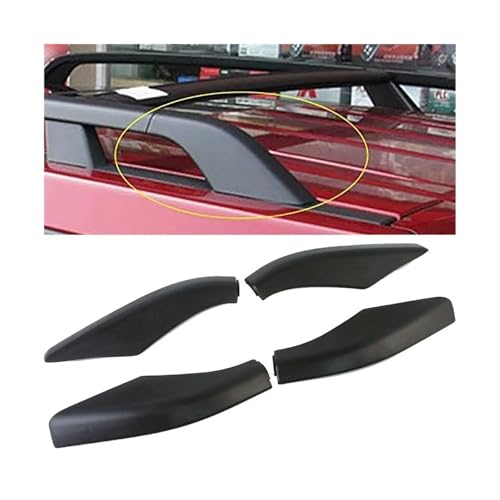 Compatible for Land Rover LR2 Freelander 2 Car Accessories Black ABS Roof Rack Rail End Cover Shell Cap Replacement 4pcs 2006-2014