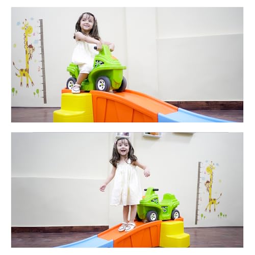 Image of Amazon Brand - Jam & Honey Roller Coaster for Kids |Push On Ride On Car |Foot Rest Support |Backrest |Easy Grip |Safe & Fun Activity |Easy Assemble, Storage |Perfect Indoor & Outdoor Playset |2-6 Yrs