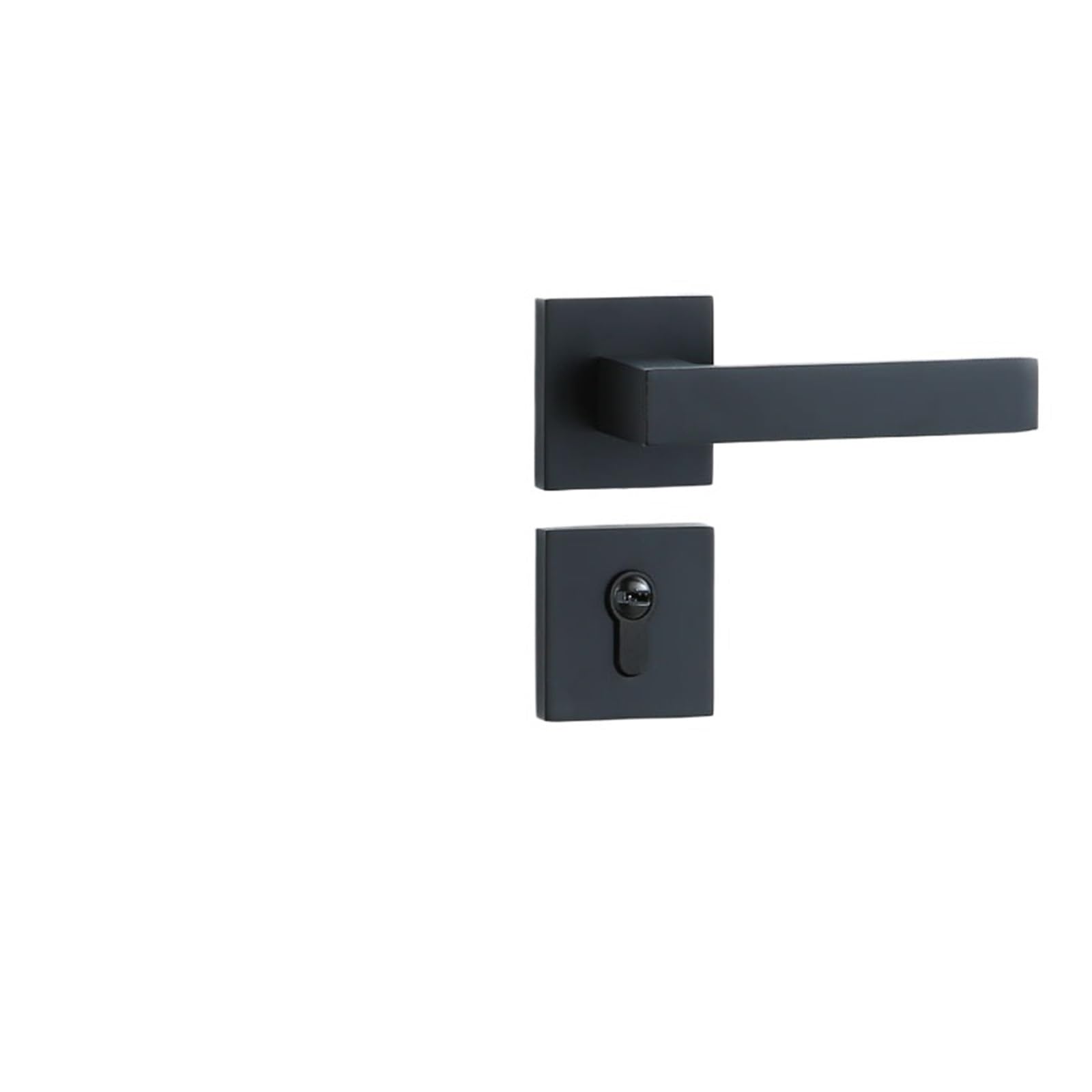 NYRXRYTCA Black zinc Alloy Household Split Door Lock Indoor Wooden Door Mechanical Handle Silent Magnetic Lock Hardware(Yahei 5845 silent)