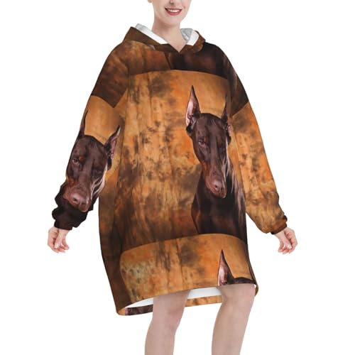Sweat à capuche couverture doberman pour vos soirées cocooning