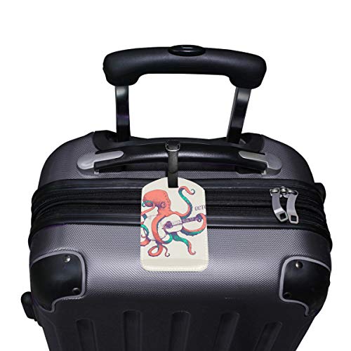 Conjunto de etiquetas de bagagem de couro com etiqueta de bagagem para violão, 1 peça