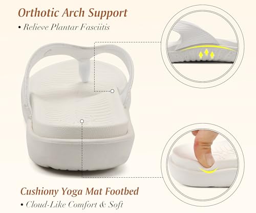 Image of KuaiLu Women's Orthotic Arch Support Flip Flop Sandals