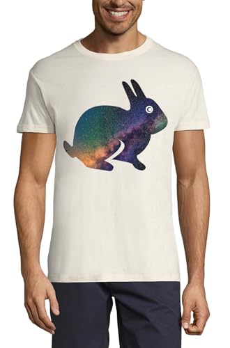 T-shirt coton homme galaxie cosmique et nébuleuse lapin pour un style streetwear unique